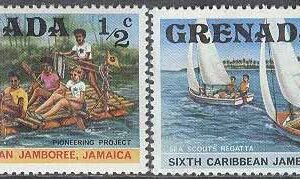 Grenada – M  843, 845 Scouting – Karibiska Träffen 1977 – Båtar, 2 olika **