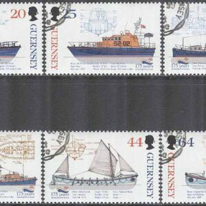 Guernsey – M  802-807 Räddningssällskapet 175 år – Räddningsbåtar, 6 kpl stpl