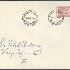 Danmark – FDC 1964-10-10 – Frimärkets Dag 25 år 1964, 1 kpl Adressat