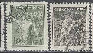 Tjeckoslovakien – M  848, 850-852 Olika yrken bla Sjuksyster, 4 olika