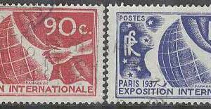 Frankrike – M  332-333 Världsutställningen 1937 i Paris I, 2 olika