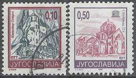 Jugoslavien – M 2686-2687 IA Kloster bla Studenica, 2 kpl
