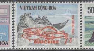 Sydvietnam – M  486-488 Fiskare med nät – Båt, 3 kpl **
