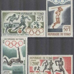 Tchad – M  120-123 OS i Tokyo 1964 Fotboll & Friidrott, 4 kpl **