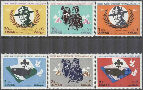Ajman - M  182-187 A Scoutingträff i Idaho 1967, 6 kpl **