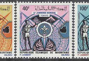 Mauretanien – M  420-422 Scouting – 12:e världsscoutträffen i Japan 1971, 3 kpl **