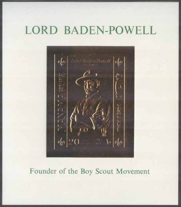 Manama - M BL  56 Scouting - Lord Baden-Powell - Guldtryck, Block **