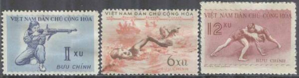 Vietnam - M  105-107 Sport - Skytte - Simning - Brottning, 3 kpl (*)