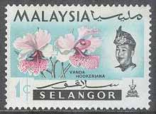 Selangor – M   98 Blommor – Orkidéer – Vanda hookeriana, märke **