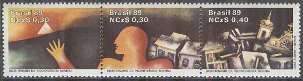 Brasilien - M 2295-2297 Oavhängighetskampen mot Portugal 200 år, 3-strip kpl **