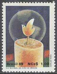 Brasilien – M 2334 Tacksägelsefest 1989 – Ljus med Fågel, 1 kpl **