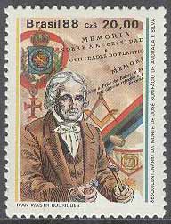 Brasilien – M 2248 José Bonifácio de Andrada e Silva död i 150 år – Politiker, 1 kpl **