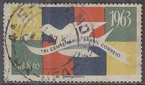 Brasilien – M 1028 Post i Brasilien 300 år – Brevduva, 1 kpl