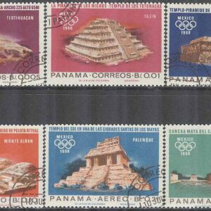 Panama – M  974-979 OS i Mexiko 1968 bla Pyramider, 6 kpl