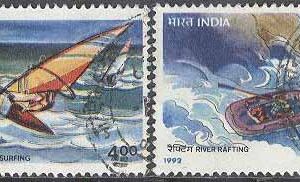 Indien – M 1350-1351 Äventyrssport – Vindsurfing & Forsränning, 2 olika