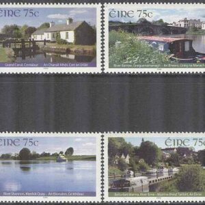 Irland – M 1727-1730 Vattenvägar på Irland med Båtar bla Grand Canal, 4 kpl **