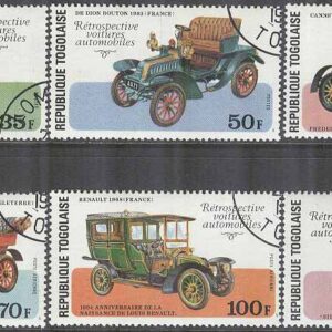 Togo – M 1221-1226 A Gamla Bilar bla Dion Bouton – Louis Renault 100 år, 6 kpl