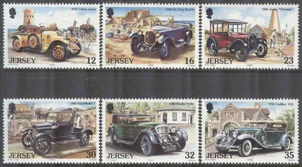 Jersey - M  457-462 Gamla Bilar I bla Cadillac 452-V 16 Fleetwood, 6 kpl **