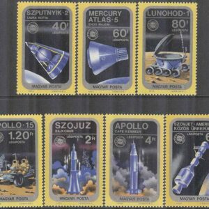 Ungern – M 3046-3052 A Rymd bla Mercury, Atlas 5 & Apollo 15, 7 kpl **