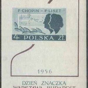 Polen – M BL  19 Frimärkets Dag 1956 – Musik  – Chopin & Liszt, Block **