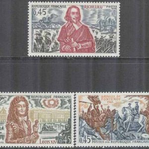 Frankrike – M 1726-1728 Fransk historia V bla Louis XIV, 3 kpl **