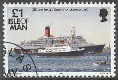 Isle of Man – M  563 II Fartyg bla Queen Elizabeth 2, märke kpl