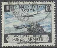 Italien – M  873 Italienska Arméns Dag 1952 – Fartyg – Flyg – Stridsvagn, märke