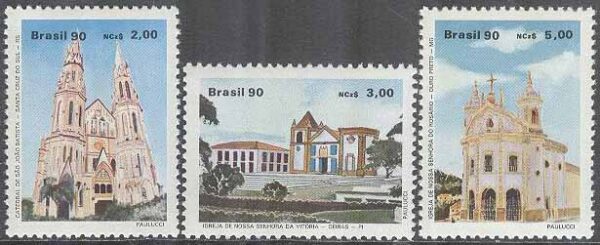 Brasilien - M 2342-2344 Kyrkor bla Nossa Senhora da Vitória in Oeiras, Piauí, 3 kpl **