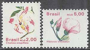 Brasilien – M 2337-2338 Blommor bla Hibiskus, 2 kpl **