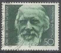 Tyskland – M 1104 Wilhelm Raabe 150 år – Diktare, 1 kpl **