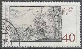 Tyskland – M 1067 Albrecht Altdorfer 500 år – Konstnär – Träd, 1 kpl