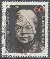 Tyskland – M 1057 M F von Ebner-Eschenbach 90 år – Författare, 1 kpl
