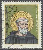 Tyskland – M 1055 St. Benedikt von Nursia 1500 år, 1 kpl