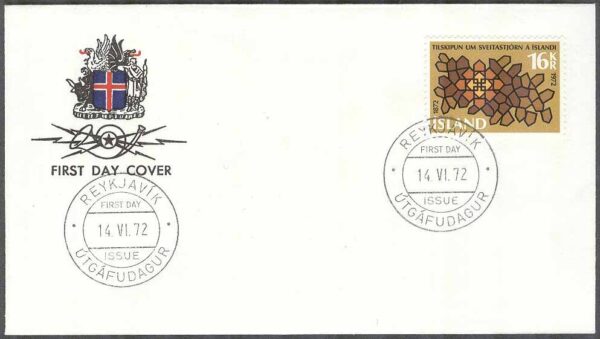 Island - FDC 1972-06-14 - Kommunstyrelsen 100 år, 1 kpl Vinjett 1