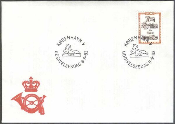 Danmark - FDC 1983-09-08 - Christian V:s Danska Lag 300 år, 1 kpl Vinjett 1