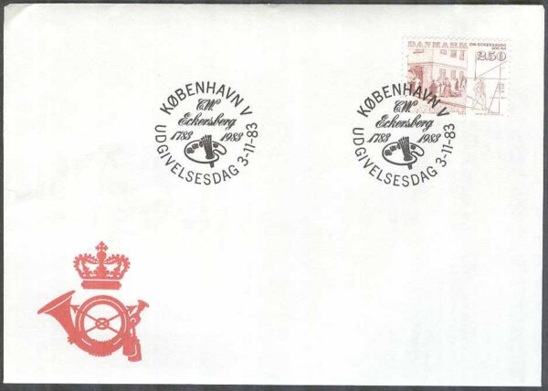 Danmark - FDC 1983-11-03 - Christoffer W Eckersberg 200 år, 1 kpl Vinjett 1