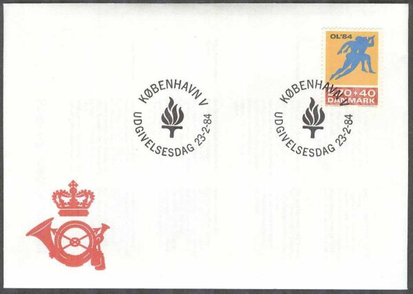 Danmark - FDC 1984-02-23 - OS i Los Angeles 1984, 1 kpl Vinjett 1