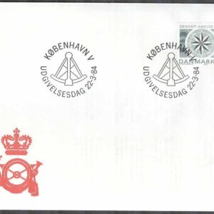 Danmark – FDC 1984-03-22 – Sjökortsarkivet 200 år, 1 kpl Vinjett 1