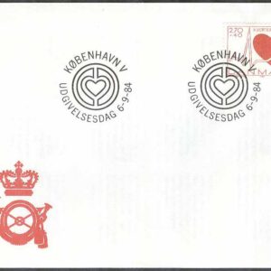 Danmark – FDC 1984-09-06 – Hjärtföreningen, 1 kpl Vinjett 1