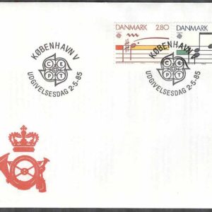 Danmark – FDC 1985-05-02 – Europa CEPT 1985 – Europeiska Musikåret, 2 kpl Vinjett 1