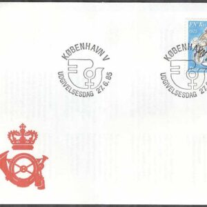 Danmark – FDC 1985-06-27 – FN:s kvinnodecennium – Cykel, 1 kpl Vinjett 1