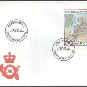 Danmark – FDC 1985-10-03 – Niels Bohr 100 år – Atomfysiker, 1 kpl Vinjett 1