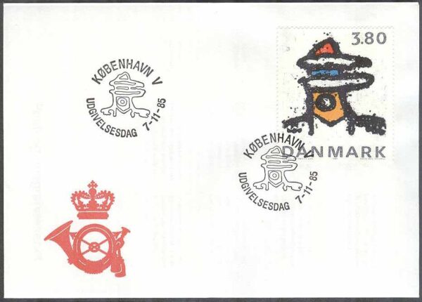 Danmark - FDC 1985-11-07 - Robert Jacobsen - Konstnär, 1 kpl Vinjett 1