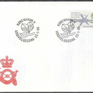 Danmark – FDC 1986-01-23 – Amnesty International 25 år, 1 kpl Vinjett 1