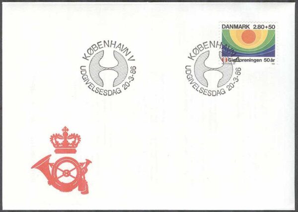 Danmark - FDC 1986-03-20 - Giktföreningen 50 år, 1 kpl Vinjett 1