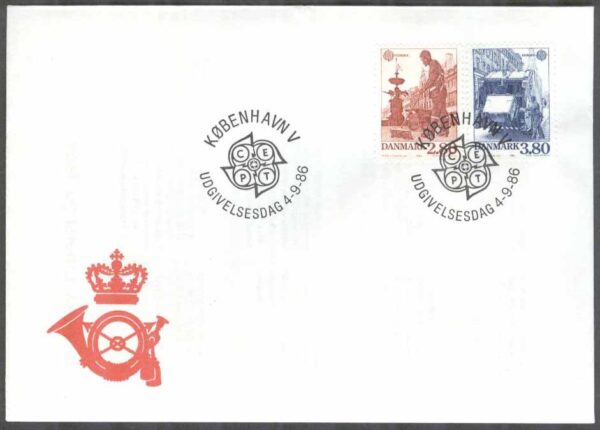 Danmark - FDC 1986-09-04 - Europa CEPT 1986 Natur & Miljöskydd, 2 kpl Vinjett 1