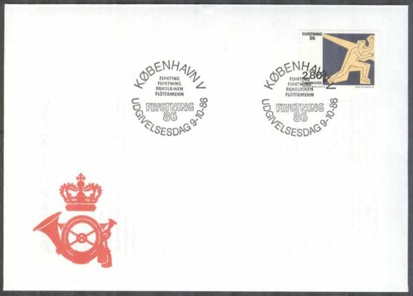 Danmark - FDC 1986-10-09 - Flykting 86, 1 kpl Vinjett 1