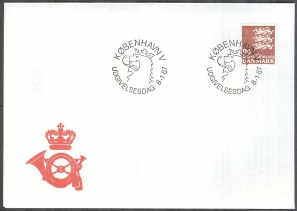 Danmark - FDC 1987-01-08 - Lilla riksvapnet, 1 kpl Vinjett 1