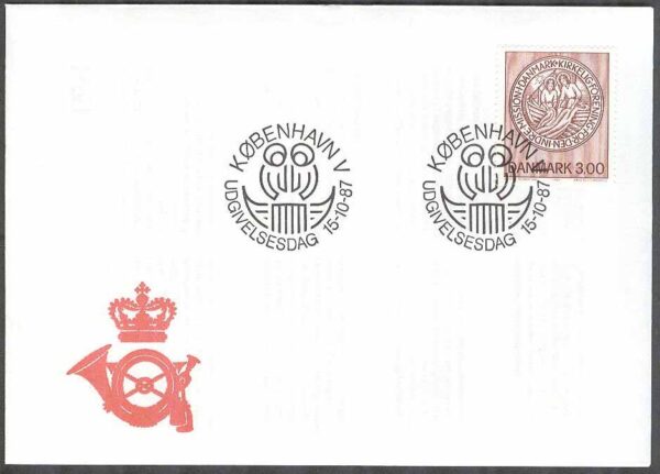 Danmark - FDC 1987-10-15 - Inre Mission, 1 kpl Vinjett 1