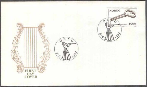 Norge - FDC 1982-05-03 - Mungiga - Instrument - Musik, 1 kpl Vinjett 4